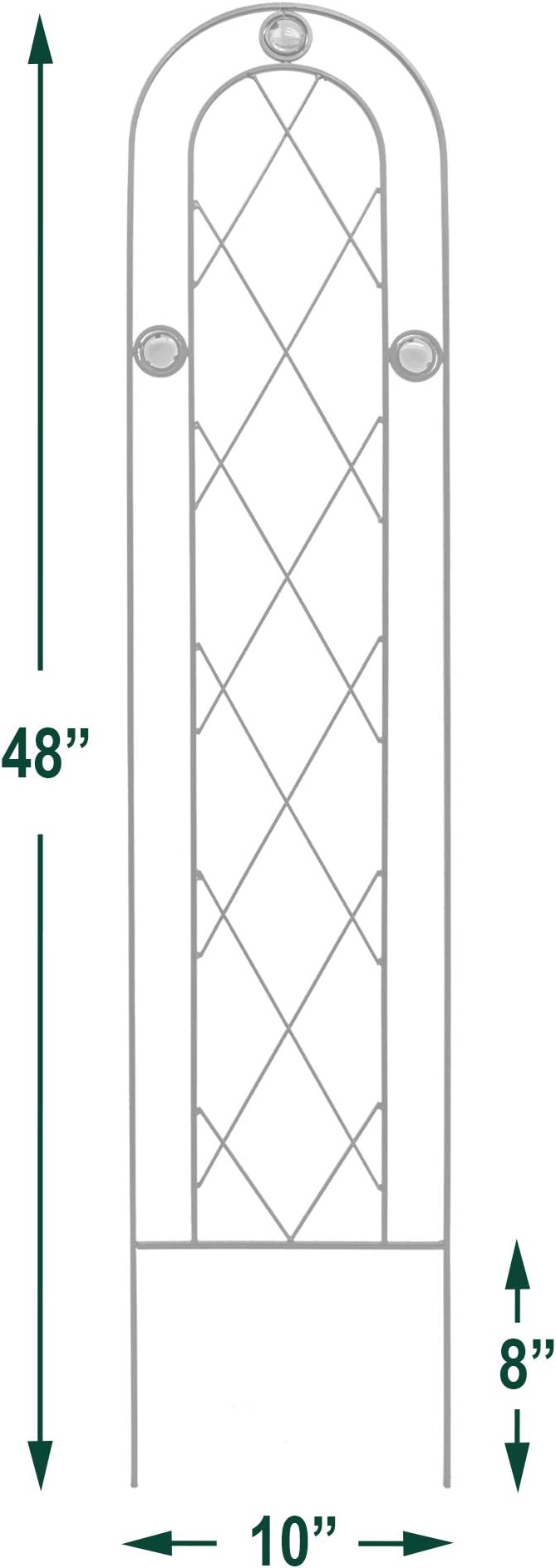 Arcadia Garden Products TR01 4' x 10" Arched Garden Trellis, Black