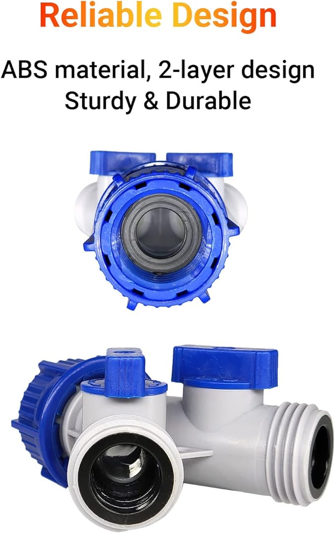 Garden Hose Splitter, 2Pcs 360° 3/4" Plastic Water Hose Splitter 2 Way, Garden Hose Connector with Faucet Watering Shut Off for Landscaping, Gardening, Flower Planting, Irrigation