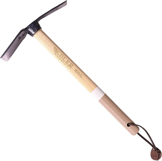 Adler - The Rosie Garden Hoe, Heavy Duty Yard Tool Lawn Care, Loosening Soil, Weeding, and Digging, Steel Head 10.6 inches, Wood Handle 17.7 inches (Mocha)