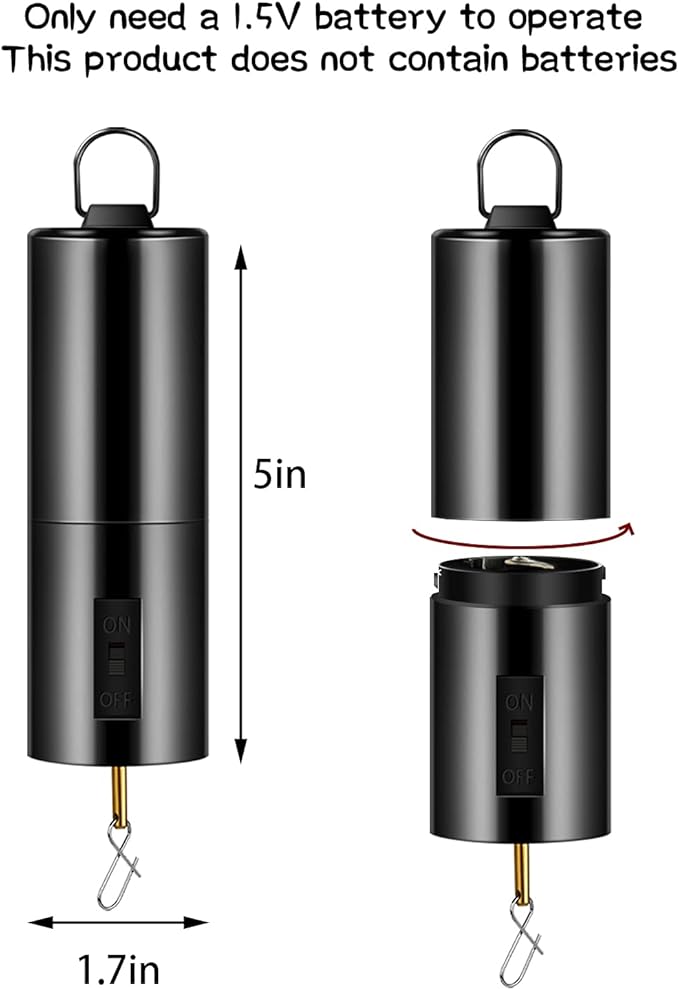 2 Pieces Hanging Black Rotating Motor Wind Spinner Mobile Battery Operated Motor Multi-Purposes Rotatable Hook for Garden Decoration Accessory Supplies