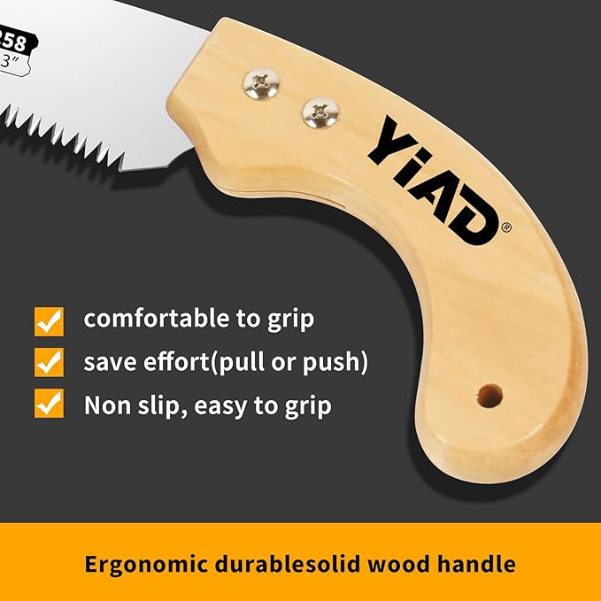 Hand Pruning Saw, 13" Curved Blade Handsaw, Hunting Saw Gardening Hand Tools Wood Working Tools, Tree Branch Cutter Wood Saw with Hanging Scabbard for Tree Trimming Woodworking Hunting Camping