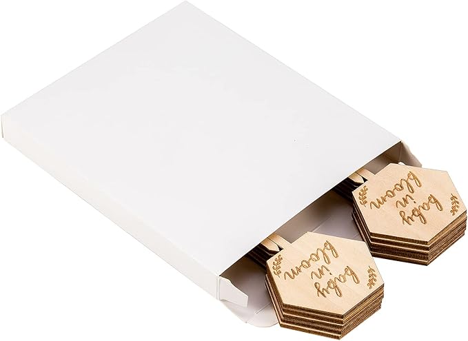 Baby in Bloom Succulent Tags Baby Shower Favors Gifts, PARBEE 20PCS Hexagon Plant Stakes Labels Gift Wooden Garden Stakes Succulent Plant Markers