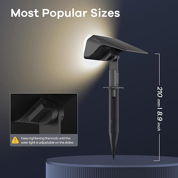 Linkind Solar Spot Lights Outdoor, 60 LEDs Solar Landscape Lights with 30% Conversion Rate and Waterproof IP67, Ideal for Outside, Garden, Yard, Pathway (6 Pack, Warm White)