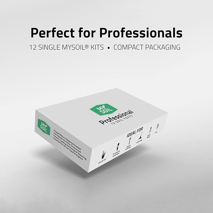 MySoil Soil Test Kit 12 Pack, Grow The Best Lawn & Garden, Complete & Accurate Nutrient and pH Analysis with Recommendations Tailored to Your Soil and Plant Needs