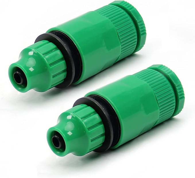 MroMax 2Pcs Hose Tap Connector, Connected to G1/2 or G3/4 Threaded, Suitable for 8/12mm Hose, Quick Connector Hose Pipe Adapter, Faucet Nozzle for Garden Irrigation System Green