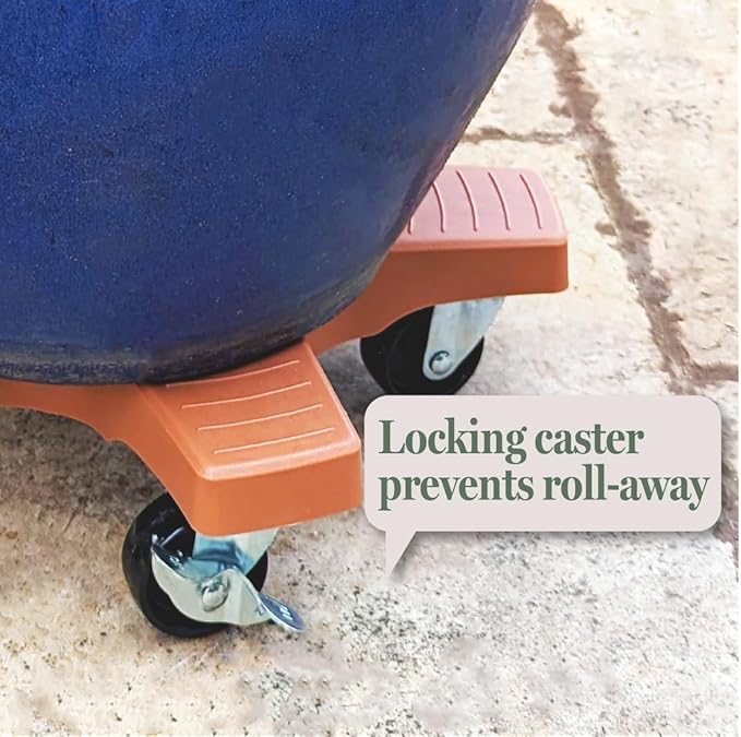 Bosmere Down Under Plant Caddie, Heavy Duty Plant Stand with Wheels, 500lb Capacity, 20-Inch, Adobe