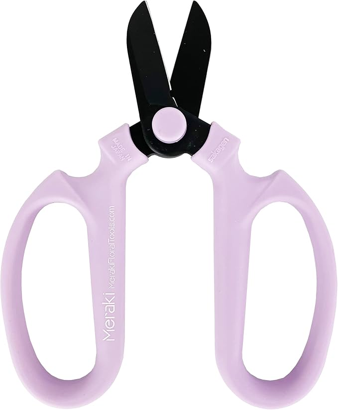 Flower or Garden Scissors with Black Carbon Steel Blades 6.7 Inch, Snapdragon (Lavender)