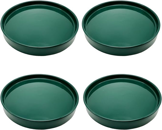 4 Pack Ceramic Plant Saucer Pot Tray 4 Inch, Planter Saucers 4 5 6 7 8 9 10 11 12 13 Inch for Indoors Outdoor, Durable Sturdy Flower Drainage drip Water Tray for Glazed Pots Base (4.7 Inch-Green)