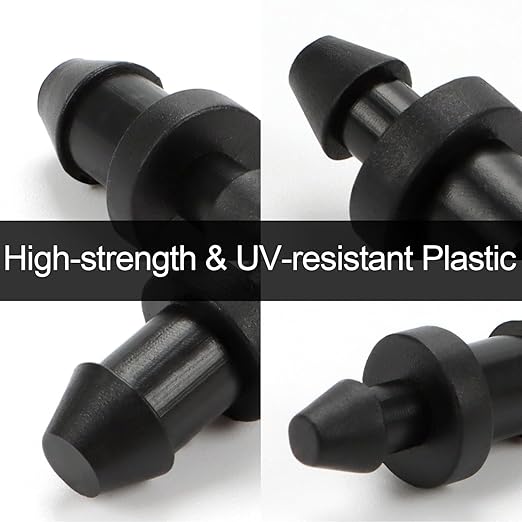 60 Pieces 1/4" Drip Irrigation End Plug Fittings：1/4'' Drip Single Barbed End Cap Connectors for 1/4 Inch Irrigation Tubing 1/2" Tubing Goof Hole Plugs for Garden Drip Line Systems