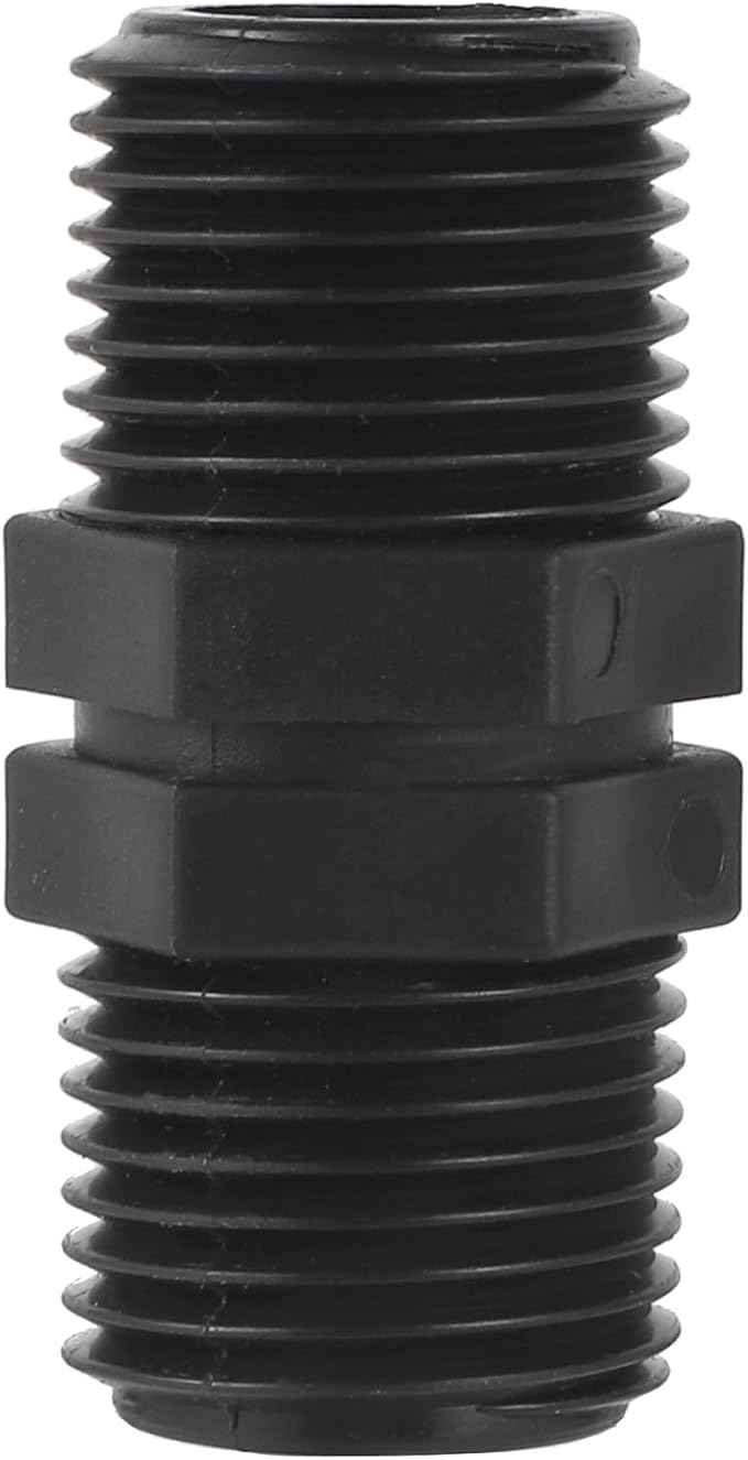10 Pcs Head Pipe Riser 1/2 Inch MPT Double Male Pipe Thread Head Pipe Riser for Garden Lawn Irrigation System (1/2 male to 1/2 male straight coupling)