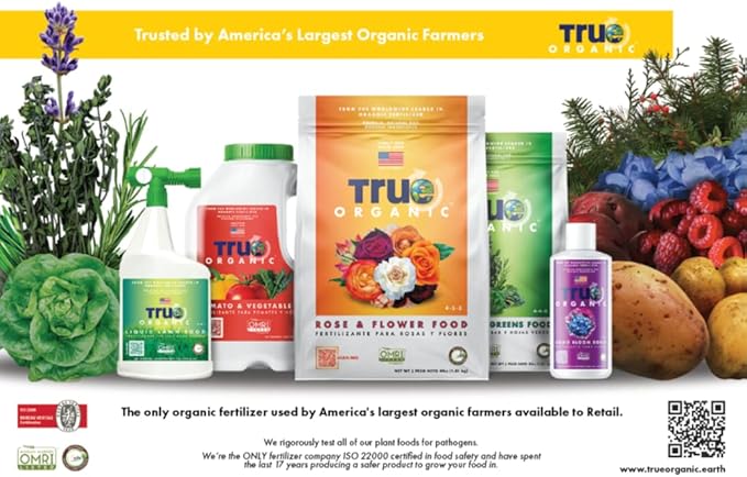 True Organic Rose & Flower Food – Organic Fertilizer for Stunning Blooms – 12lb Bag Covers 210 Sq. Ft.