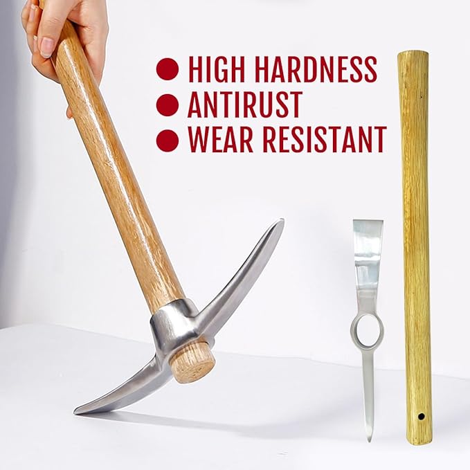 Garden Tools Set 26 Piece, Succulent Tools Set Included, Heavy Duty Stainless Steel Gardening Tools,Ergonomic Handle Tools, Storage Tote Bag,295in Water Pipe,ice Pickaxe,Ideal Gifts for Women