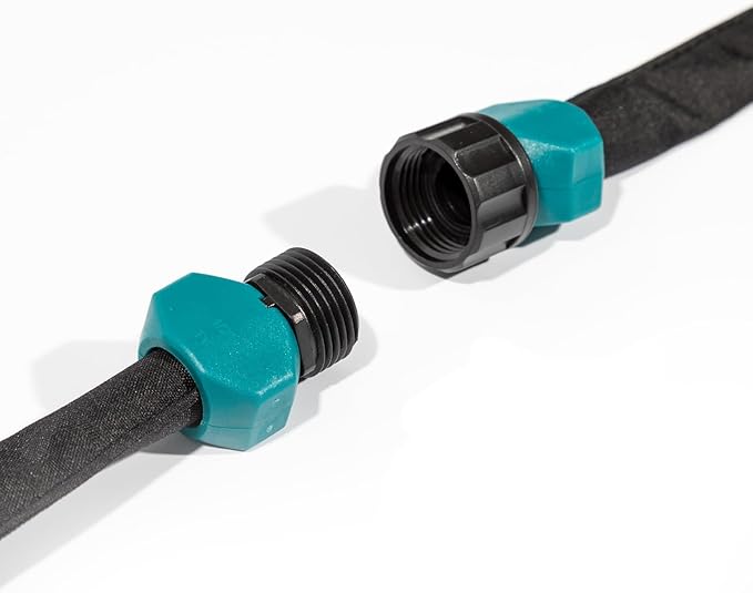 LINEX Garden Flat Soaker Hose 50 ft for Garden Beds, 1/2'' x 25 ft 2 Pack Drip Irrigation Hoses Save Water 80% Heavy Duty for Vegetable