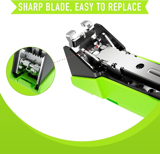 Plant Tying Machine, Upgraded Lightweight Plant Tape Gun to Tie Up Vine Quickly, Plant Tapener Tying Tool for Garden. Plant Tying Tool with 1 Blade 10000 Pcs Staples 20 Rolls Tape and 1 Glove (Green)