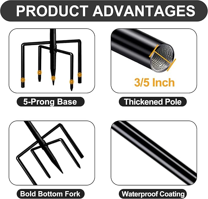 Shepards Hooks for Outdoor, 60 Inch Adjustable Shepherds Hook for Bird Feeders for Outside (2pcs), Heavy Duty Humming Bird Stand Feeder Pole, Metal Garden Hooks Hanger for Outdoor Décor