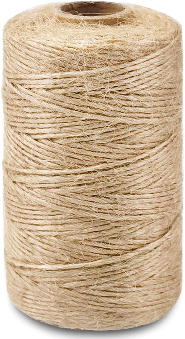 SMART&CASUAL 328Ft Jute Twine String Thin Natural Hemp Twine for Gift Wrapping Craft Plant Garden Christmas Handmade Arts Decoration Packing String Home decor (328 Ft (100M))