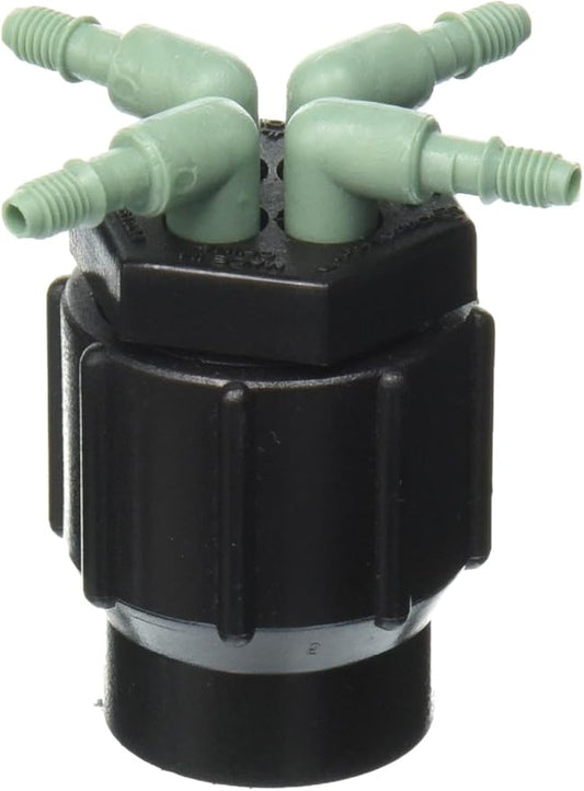 20-Pack Orbit 69025 Drip System 4-Port Watering Manifold for 1/4 Inch Tube - Efficient Garden Irrigation