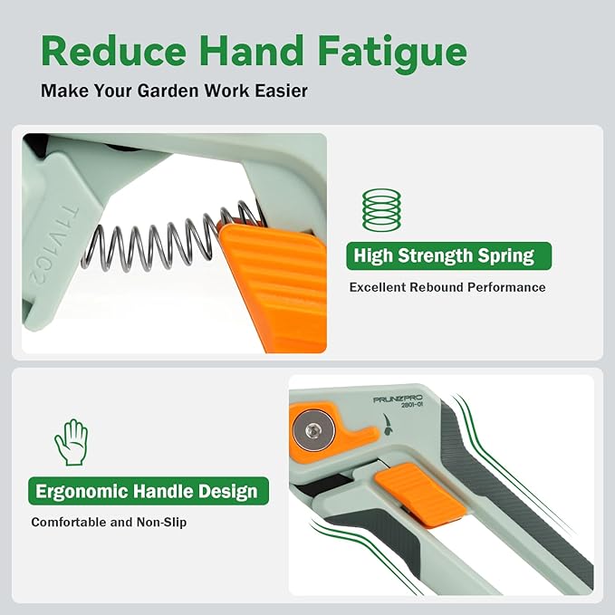 PrunePro Pruning Shears for Gardening Professional Bypass Hand Pruner Up to 1 Inch Cut Capacity Sharp Stainless Steel Blade Garden Scissors Plant Flower Garden Clipper 1 Pack