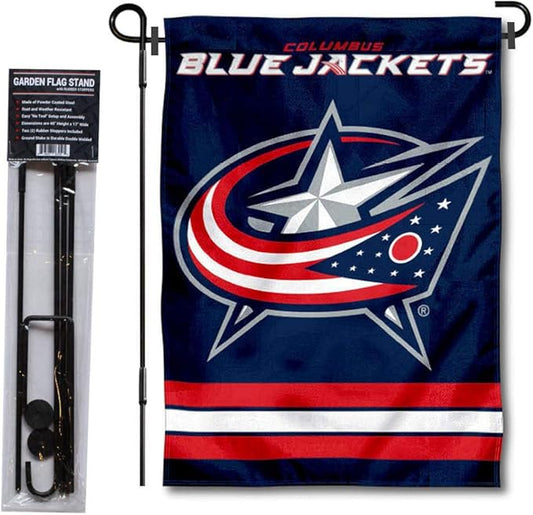 WinCraft Columbus Blue Jackets Garden Flag with Pole Stand Holder