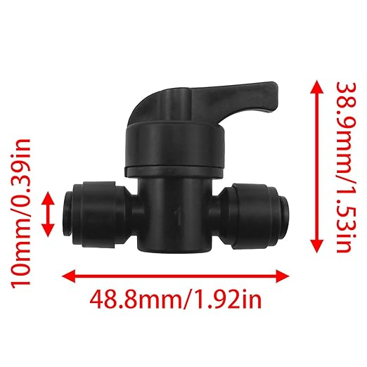 Drip Irrigation System Close Ball Valve 1/4 "x 1/4" OD Water Shut Off Valve Start Backflush Permeable System Black 6PCS