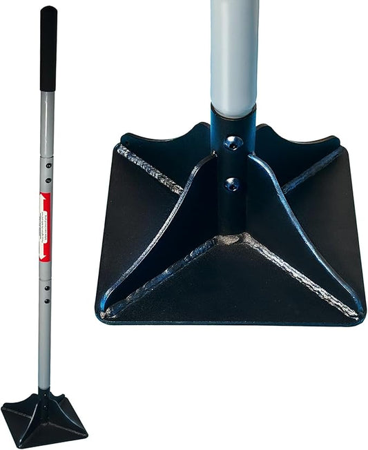 Heavy Duty Steel Tamper 10"x10" with 48 inch Handle and Rubber Grip Ideal Garden Landscaping Rammer for Earth Soil Asphalt, Gravel and Dirt Compaction Levelling Paver Tool Trash Tamper