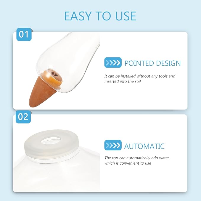 Yardwe 5PCS Plant Watering Globes, 300ML Self-Watering Bulb Mushroom Shape Watering Bulb Plant Waterer Stakes for Indoor Outdoor Plants