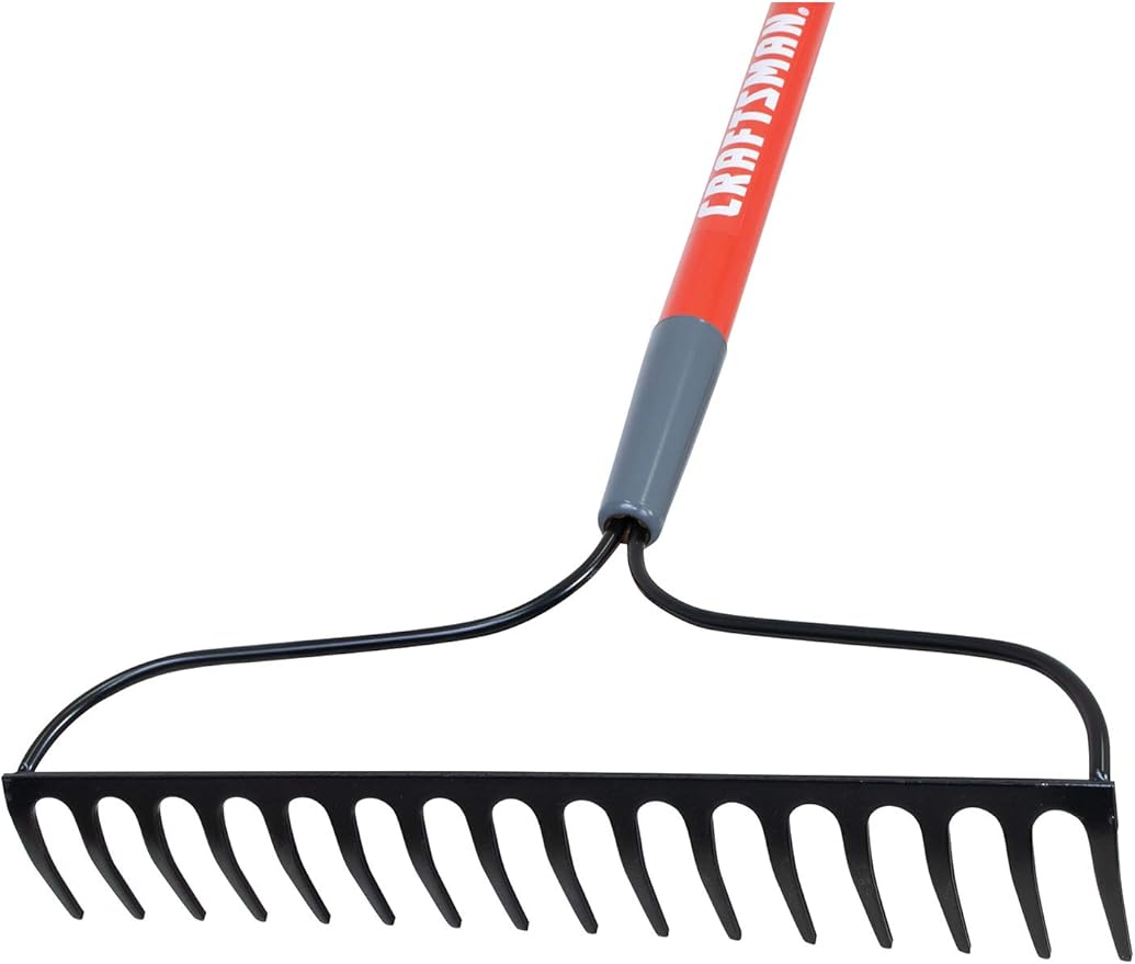 Craftsman 2-Piece Garden Tool Set with Digging Shovel and Bow Rake, Fiberglass Handles, Cushion Grips, for Landscaping, Gardening & Construction