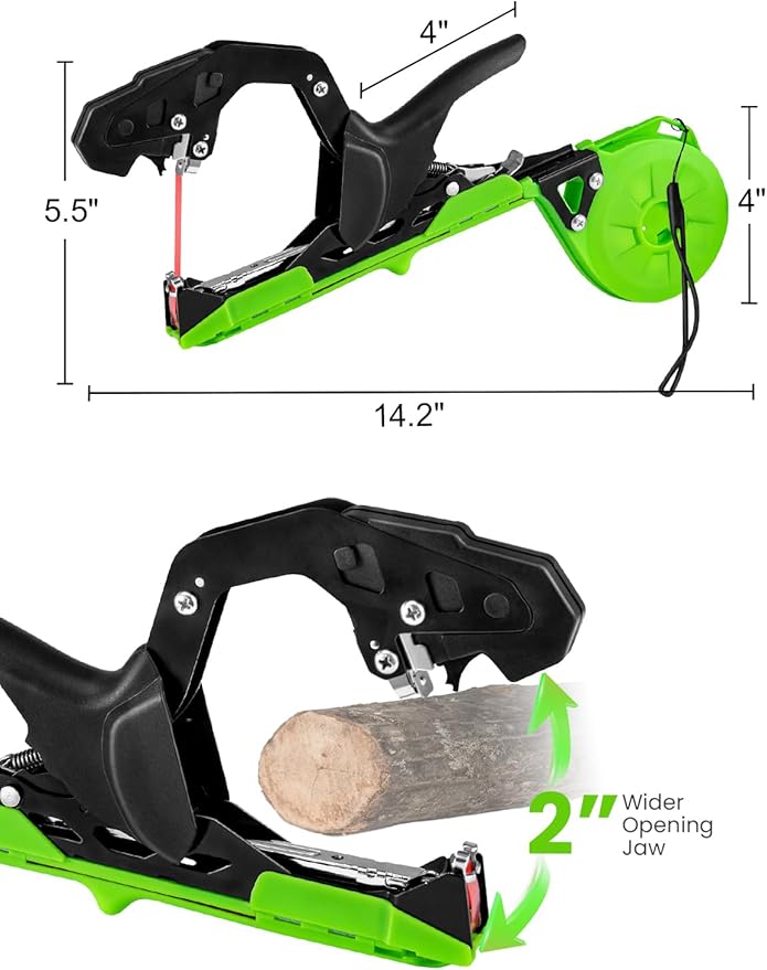 GROWNEER Upgraded Plant Tying Machine, Garden Tape Tool with 25 Rolls Tapes and 10000pcs Staples, Lightweight Plant Tape Gun Tying Tape Tool to Tie Up Vine Tomatoes Grapes Vegetables Garden, Green