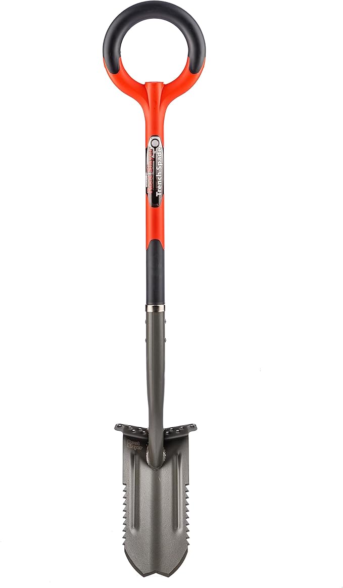 Radius Garden 23711 Root Slayer 42-Inch Carbon Steel Trench Spade, Red