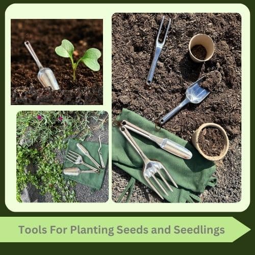 MiEco Gardening Hand Tools Set, Garden Hand Held Tools. Stylish Yard Tools Gardening Tool Kit. Unique Garden Tools Ideal Gifts for Gardeners.