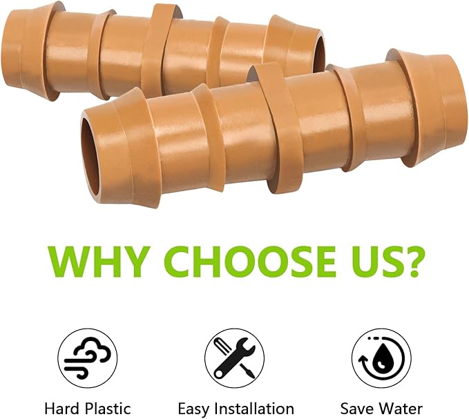 30 Pieces Drip Irrigation Fittings Coupling Connectors for 1/2" Tubing, Drip Barbed Couplers for 1/2 Inch Irrigation Tubing Drip Line Couplings for Drip Sprinkler Garden Systems