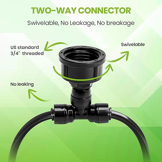 MIXC Drip Irrigation System, 50 FT Quick Connector Garden Watering System, Automatic Sprinkler Kit for Lawn Raised Bed Outdoor Plants Greenhouse with 1/4'' Tubing, Drip Emitters, Misting Nozzles