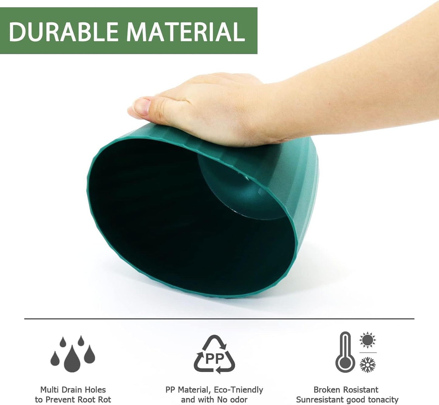 7 Inch Plant Pots Bulk, 6 Pack Plastic Planters with Drainage Holes and Saucers for Indoor Outdoor House Plants and Flowers, Colorful