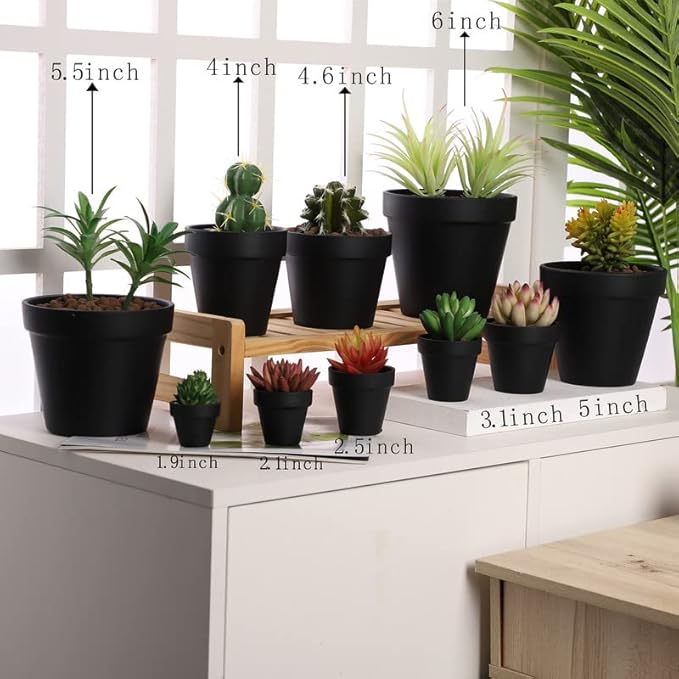 Yishang 2 inch Black Small Terracotta Pots with Drainage Holes,Mini Clay Ceramic Pottery Planter,Cactus Flower Nursery Terra Cotta Pots, for Indoor/Outdoor Succulent Plants, Crafts(80 Pack)