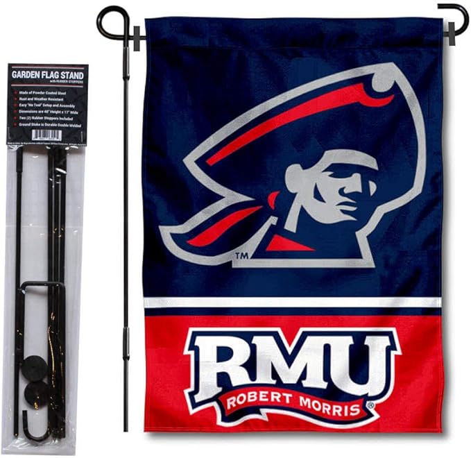 College Flags & Banners Co. Robert Morris Colonials Garden Flag with Stand Holder
