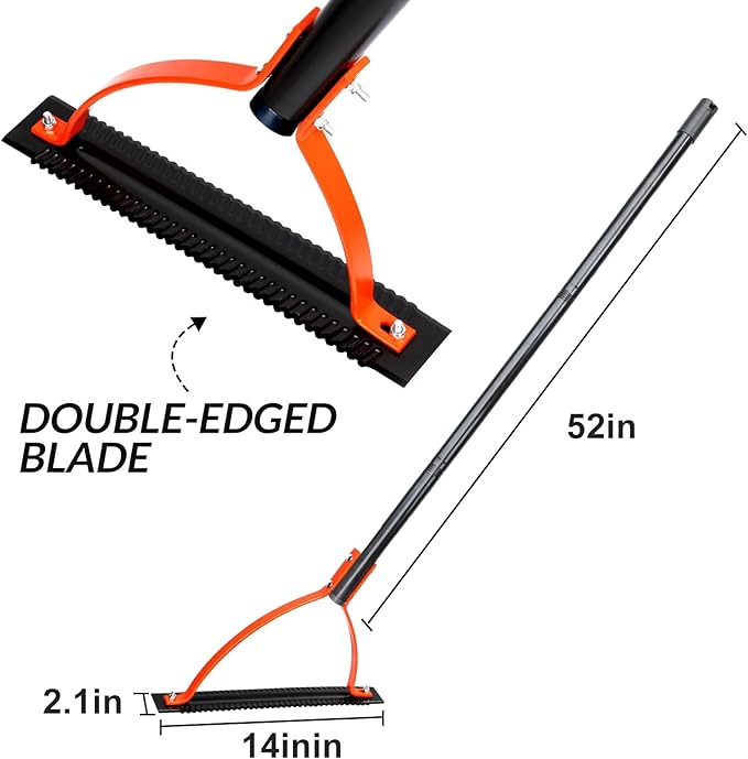 Weed Grass Cutter with Double-Edged Serrated Sharp Steel Blade,Manual Grass Whip,Manual Weeders,Weeder Tool for Yard Long Handle for Garden Lawns,52 Inch Long