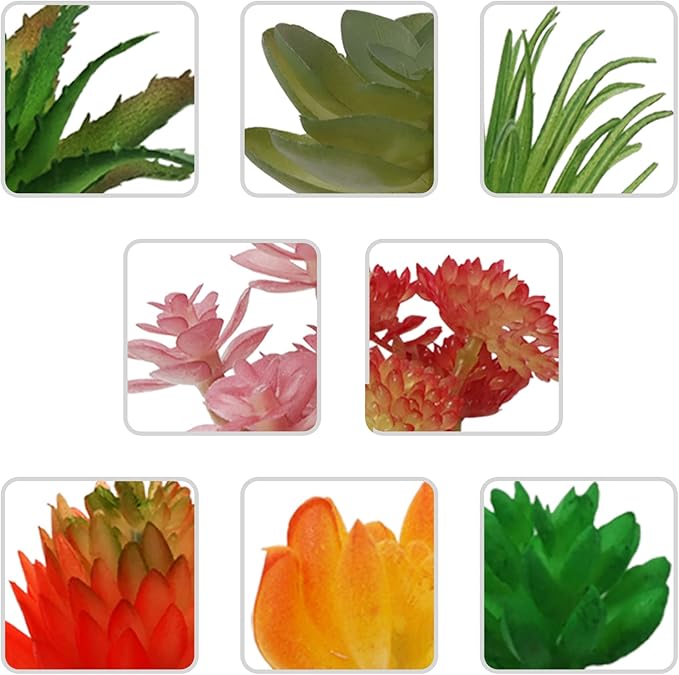 Succulents Plants Artificial, 22pcs Colorful Fake Succulents, Mini Artificial Succulents for DIY Crafting Home Terrarium Floral Wall Garden Arrangement Office Decoration (Unpotted)