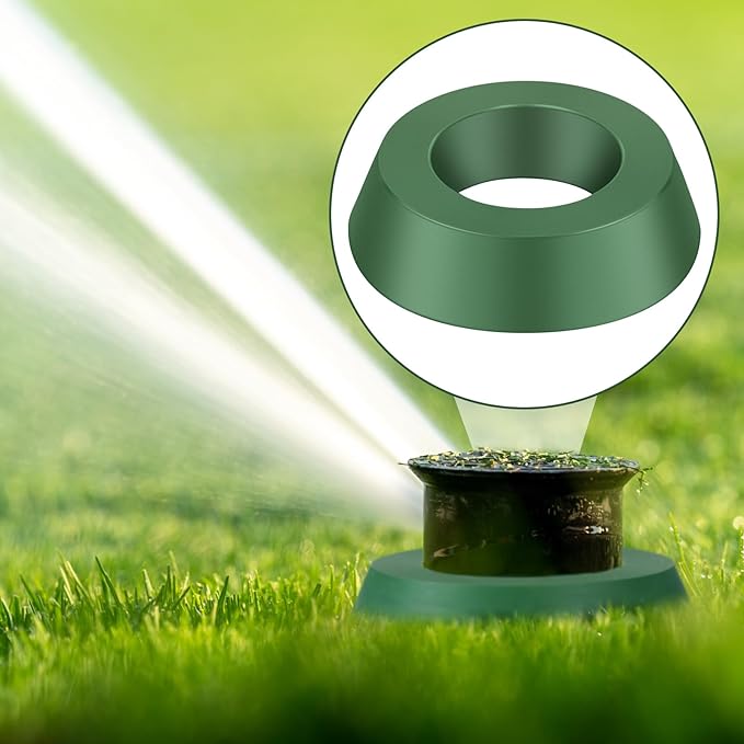 Yaomiao 6.3 Inch Sprinkler Head Protector Plastic Sprinkler Spray Guard Doughnut Green Nylon Sprinkler Guards, Reduce Sprinkler System Damage from Cars and Lawn Mowers, for Use on Rotary Type (1 Pc)