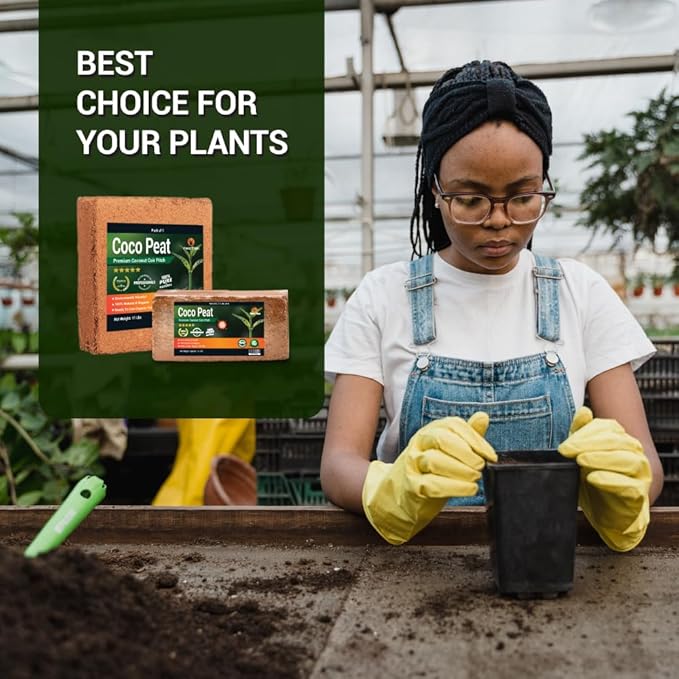 Coco Coir (650 Grams, 5+1 Bricks) - Compressed Coco Coir Bricks with Low EC and pH Balance - High Expansion Coco Fiber for Herbs, Flowers, Planting - Renewable Coconut Soil (Pack of 5+1 Bonus Brick)