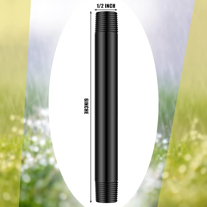 Yaomiao 5 Pcs Sprinkler Head Pipe Riser Extension 1/2 Inch MPT PVC Double Male Pipe Thread Sprinkler Riser for Lawn Irrigation System Automatic Irrigation Connector Raised Pipe (6 Inch)