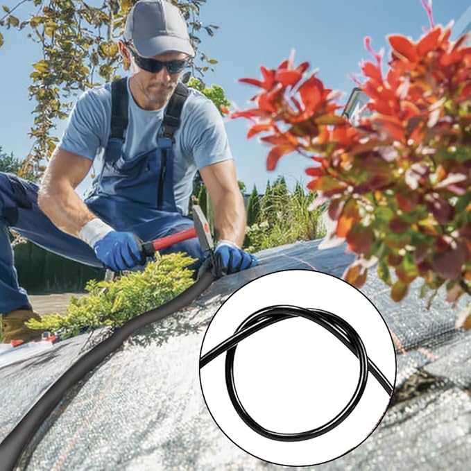 Garden Watering Tube, 4mm Drip Irrigation System Hose Blank Distribution Misting Tubing Main Line Automatic Water Pipe DIY Small Lawn Agriculture Hydroponics Flower Patio Emitters Bubbler Sprinkle 20M