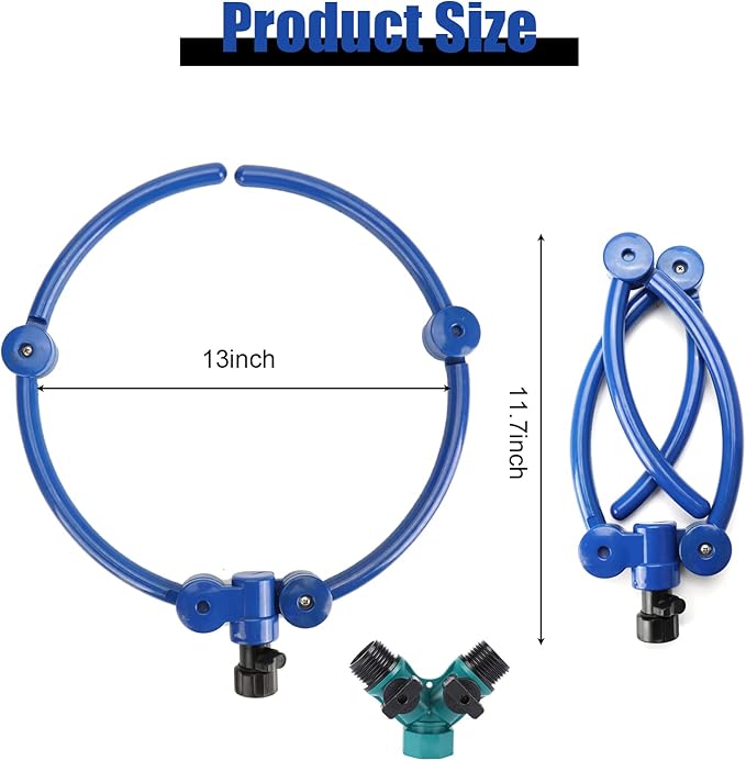 360° Tree Water System Tree Watering Ring Flower Sprinkler Garden Watering Circle Irrigation System for New Tree Outdoor Plants Raised Garden Beds Shrubs Plants, Flower Beds (4)