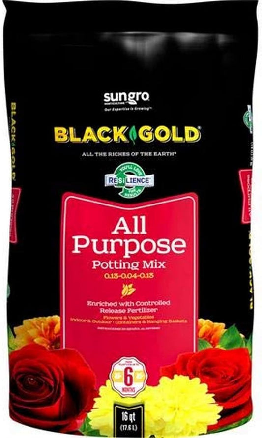 Sun Gro Horticulture SUNGRO HORTICULTURE 16-Quart Black Gold 1310102 Purpose Potting Soil With Control, Brown/A