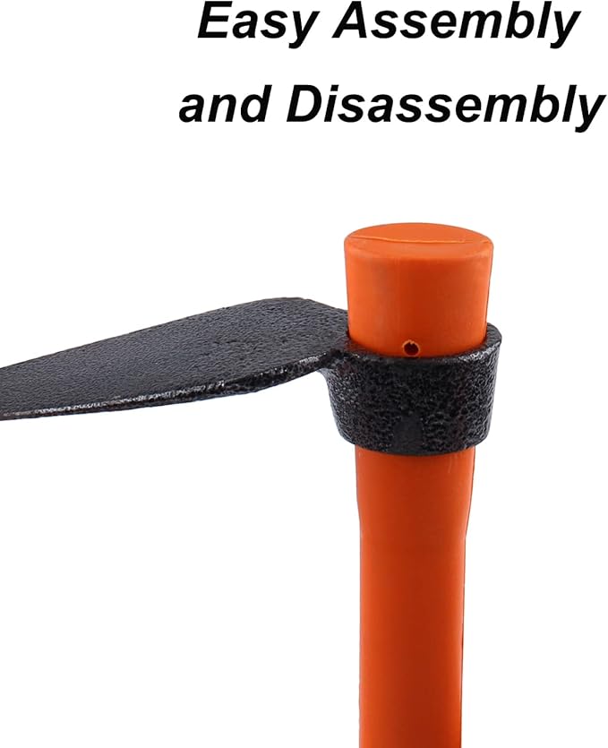 LUBAN Single Head Sharp Hoe with Heavy Duty Forged Adze and Ergonomic Non-Slip Handle for Loosening Soil, Seeding, Camping Outdoor 39mm/15-Inch