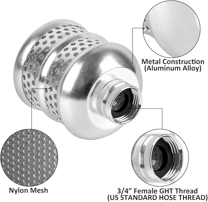 STYDDI Gentle Flow Metal Bubbler Sprinkler Head, Aluminum Alloy Garden Hose Bubbler for Delicate Watering, Gentle and Soften, Great for Newly Planted Shrubs, Trees and Flowerbeds, 2 Pack