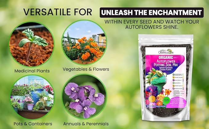 Organic Autoflower Potting Soil Mix – Ready-to-Use Living Soil, No Fertilizers Needed – Balanced Nutrients, Light Texture, Excellent Drainage, Boosts Germination & Root Growth (3 quarts)