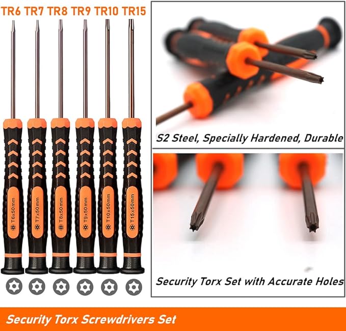 Torx Screwdriver Set of T2-T15, TECKMAN 10-Piece Magnetic Small Torx Security Screwdrivers with T2 T3 T4 T5 T6 T7 T8 T9 T10 T15 Star Screwdriver Tool Kit for Xbox,PS3,PS4,Knife,Computer & Other Device