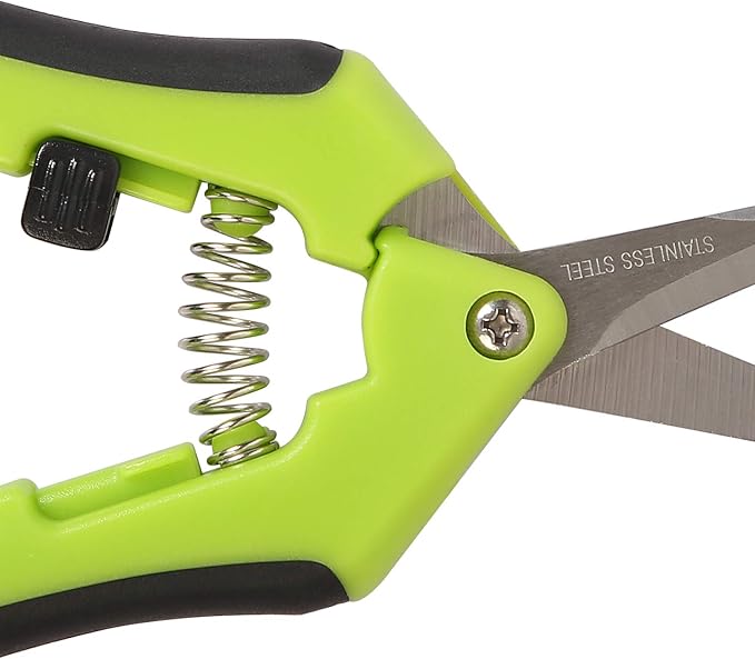 KEILEOHO 4 Pack 6.5 Inch Bud Trimming Scissors, Professional Stainless Steel Gardening Hand Pruners Micro-Tip Pruning Snips with Straight Blades for Trimming Garden Herb Plants Flowers