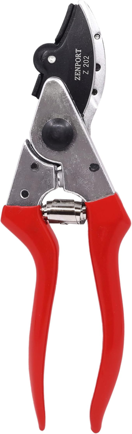 Zenport Z202 Heavy Duty Pruner, Cut-n-Hold, Red Handles, 8-Inch