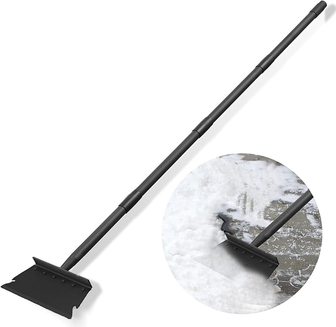 Floor Scraper Ice Scraper with 59 Inch Adjustable Handle,Garden Cleaning Shovel,Snow Shovel,Spade Shovel,Lawn Edging Scraper Shovel, Outdoor Spade Tool Garden Tool for Weeding,Digging,Ice Removal